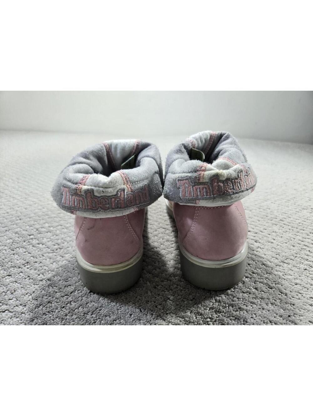 Timberland Boots Womens 8.5M Fold Down White Pink Suede Leather Winter 31395 - Picture 9 of 9